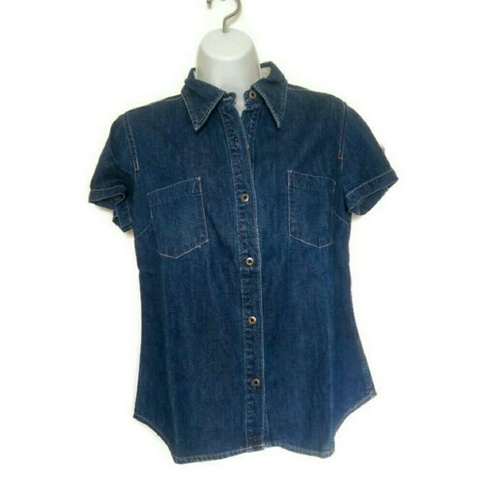 GAP blue denim shirt top